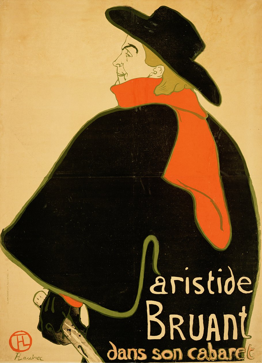 Aristide Bruant in zijn Cabaret, 1893 door Henri de Toulouse Lautrec