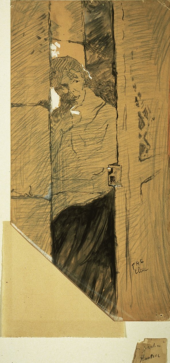 Bij de deur door Henri de Toulouse Lautrec