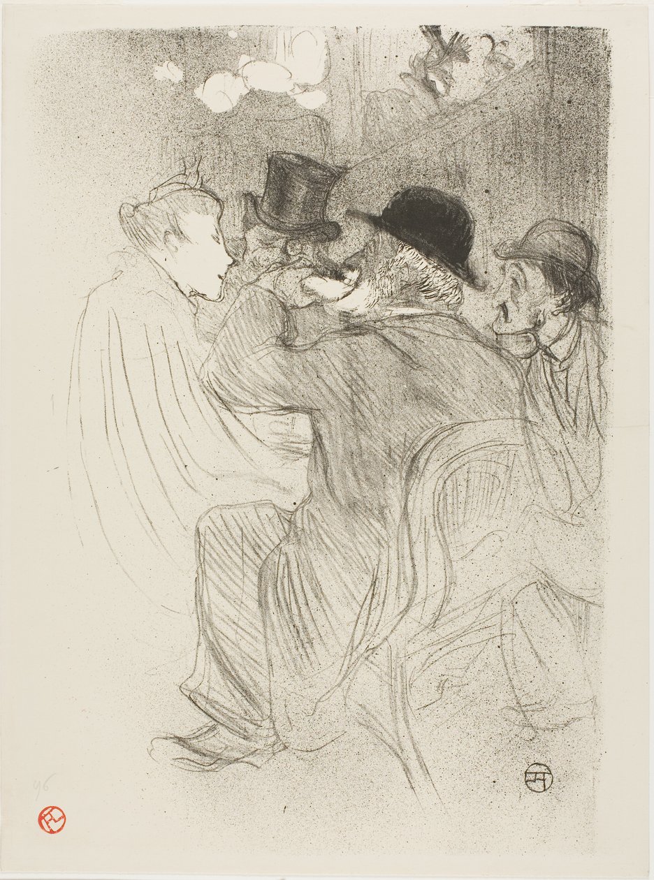 Bij de Moulin Rouge: Een Rude! Een Echte Rude! door Henri de Toulouse Lautrec