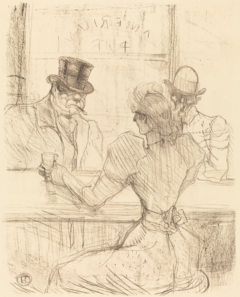 Bij de Picton Bar, rue Scribe door Henri de Toulouse Lautrec