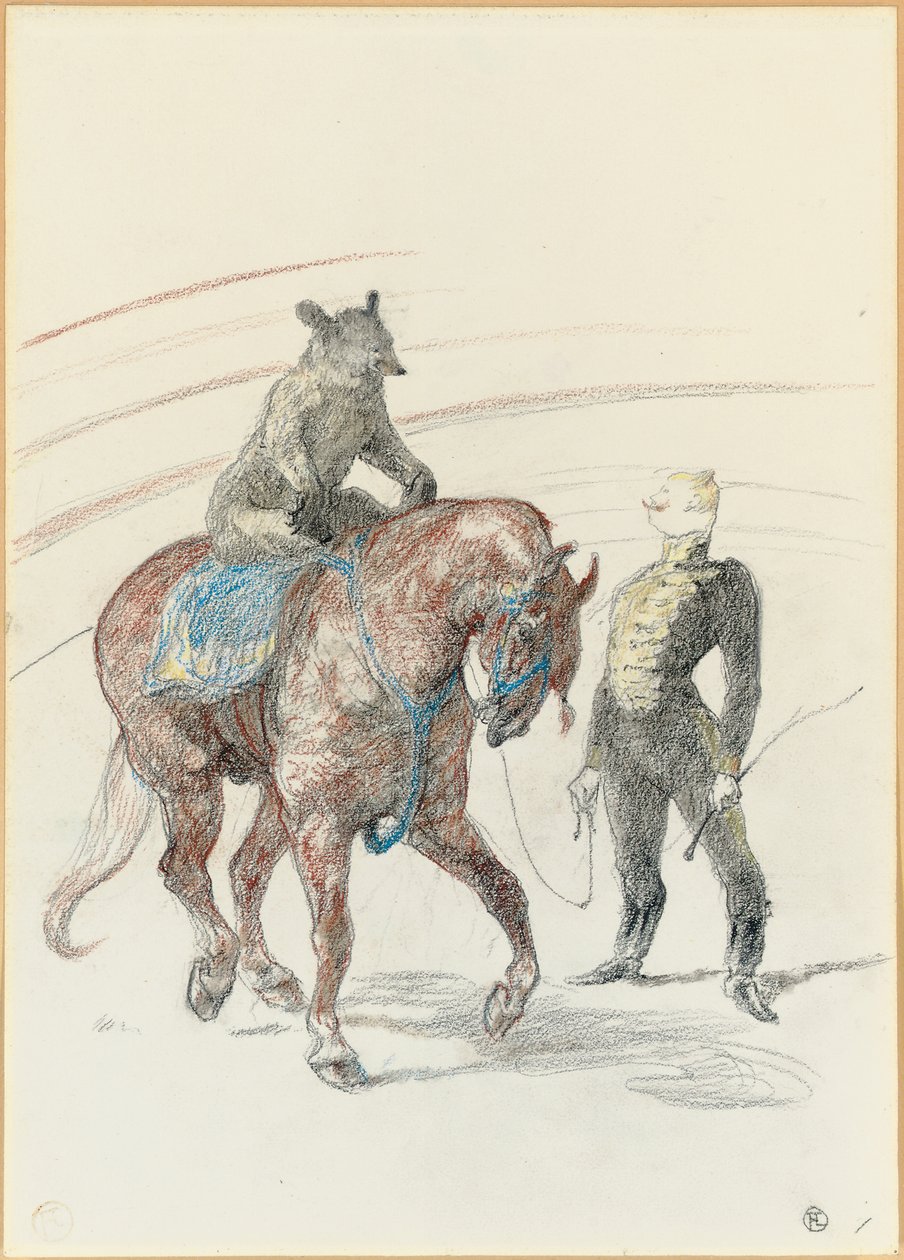 In het circus: Werk van de beer op het paneel, 1899 door Henri de Toulouse Lautrec