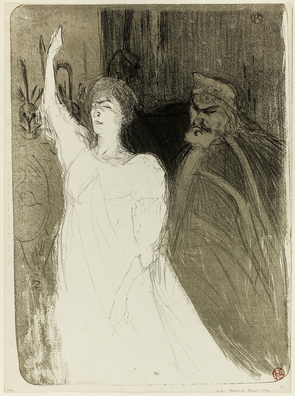Bartet en Mounet-Sully, in Antigone door Henri de Toulouse Lautrec