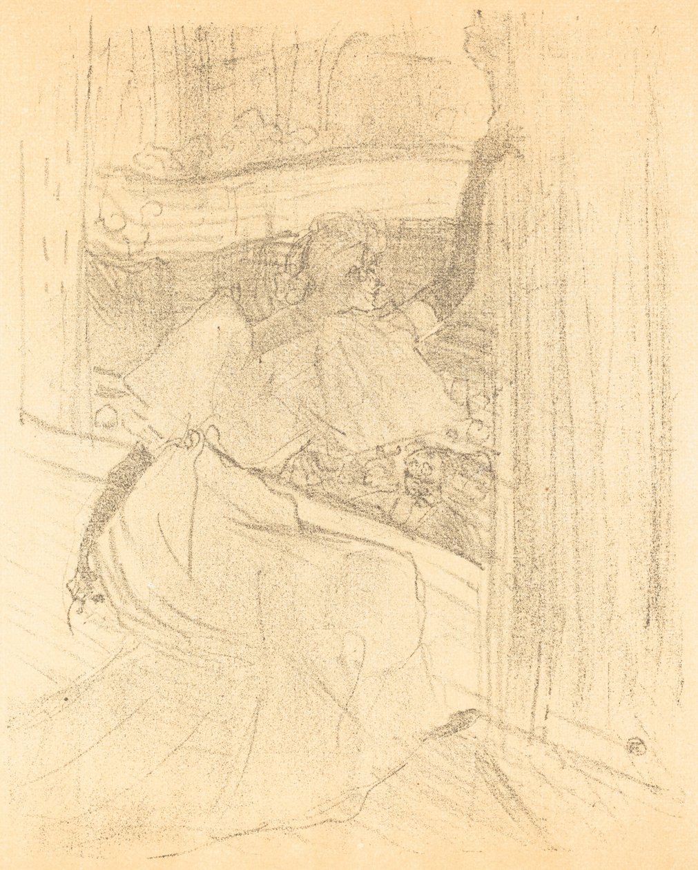 Buigen voor het publiek door Henri de Toulouse Lautrec