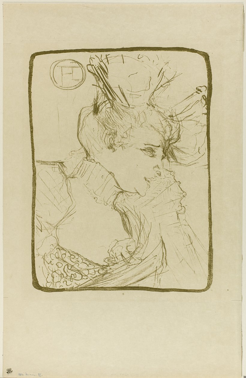 Buste van Juffrouw Marcelle Lender door Henri de Toulouse Lautrec