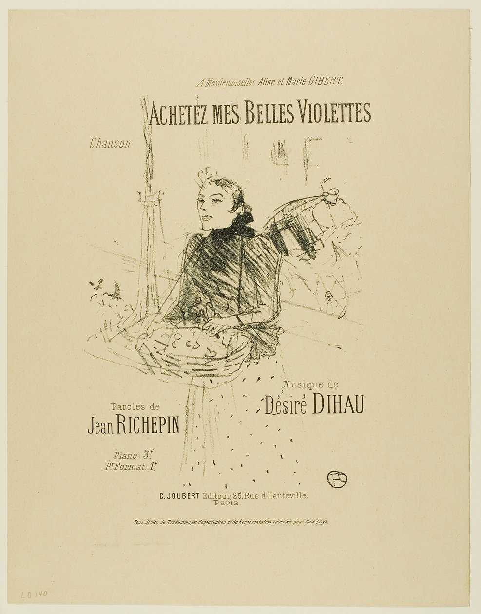 Koop mijn Mooie Viooltjes, uit Mélodies de Désiré Dihau door Henri de Toulouse Lautrec