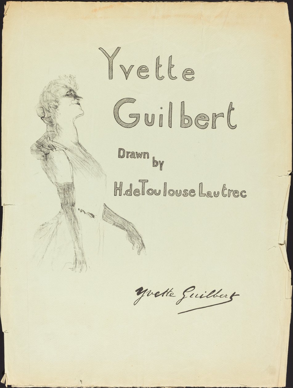 Omslag, Yvette Guilbert door Henri de Toulouse Lautrec