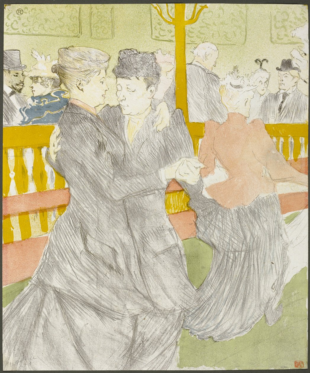 Dans in de Moulin Rouge door Henri de Toulouse Lautrec