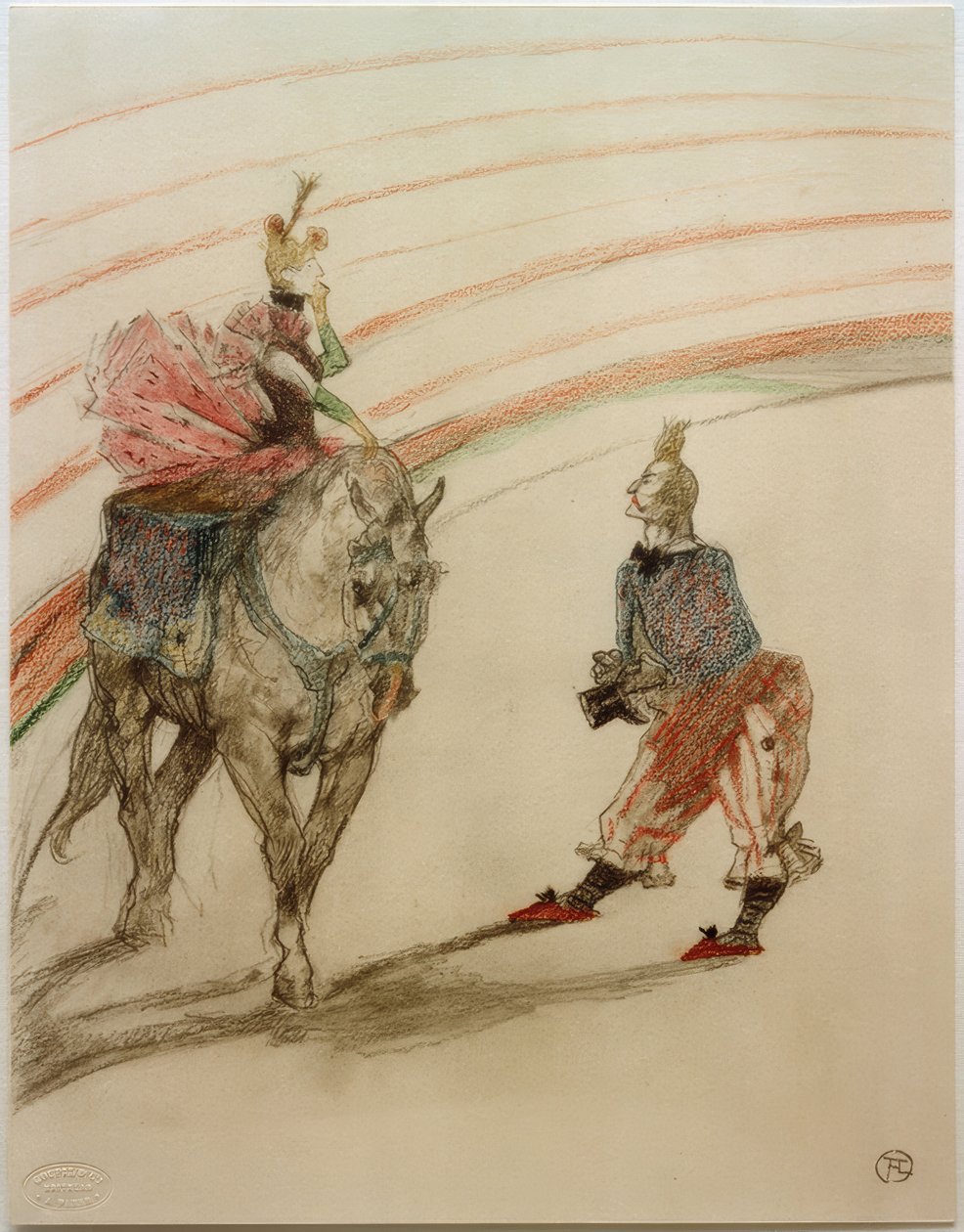 Ecuyère de panneau (Ze is aardig, de jongedame) door Henri de Toulouse Lautrec