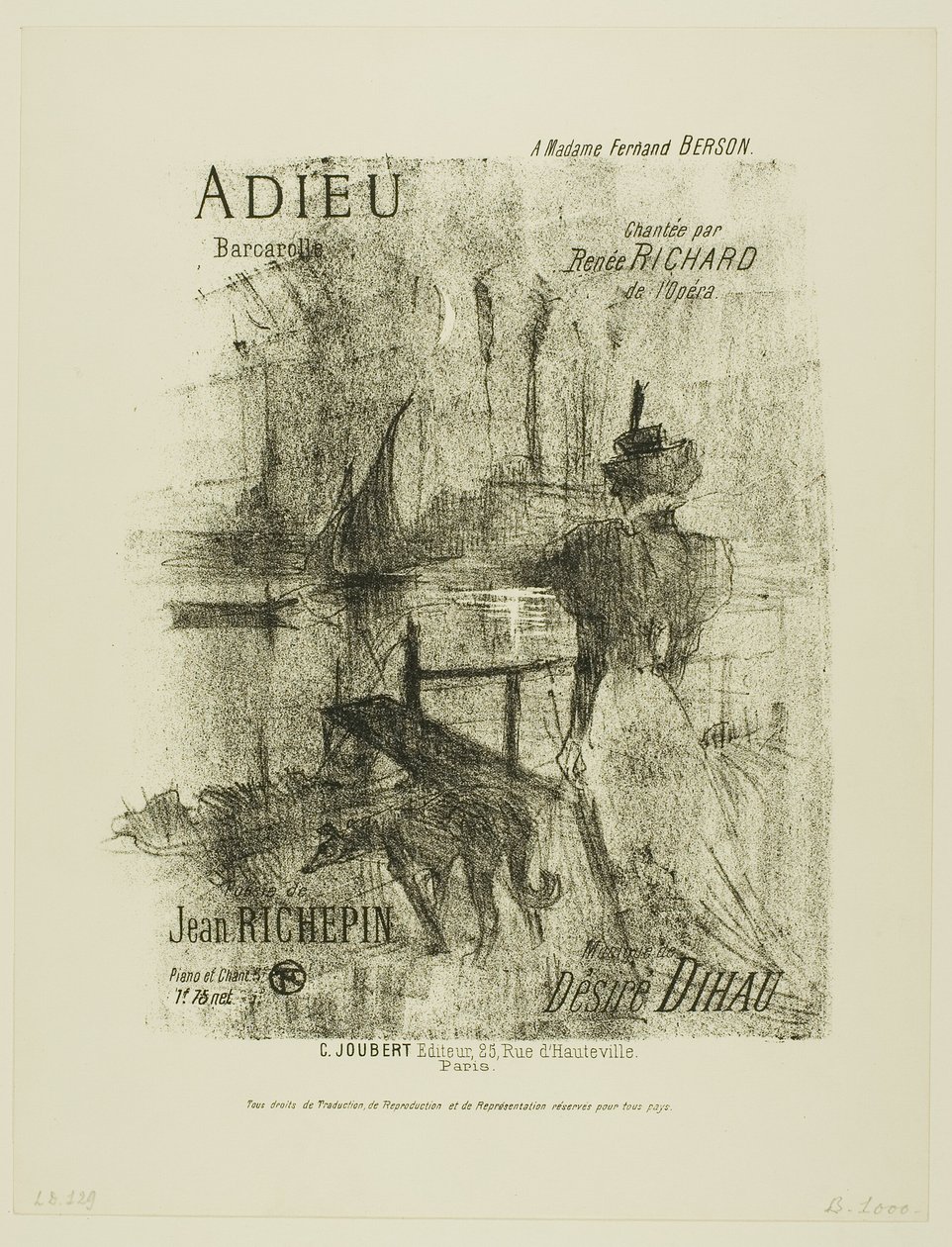 Afscheid, uit Mélodies de Désiré Dihau door Henri de Toulouse Lautrec