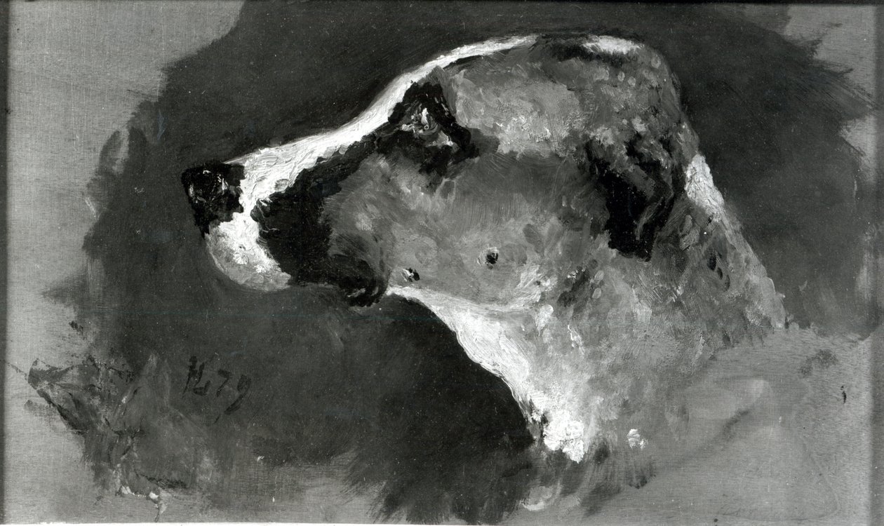 Hoofd van een hond met korte oren door Henri de Toulouse Lautrec