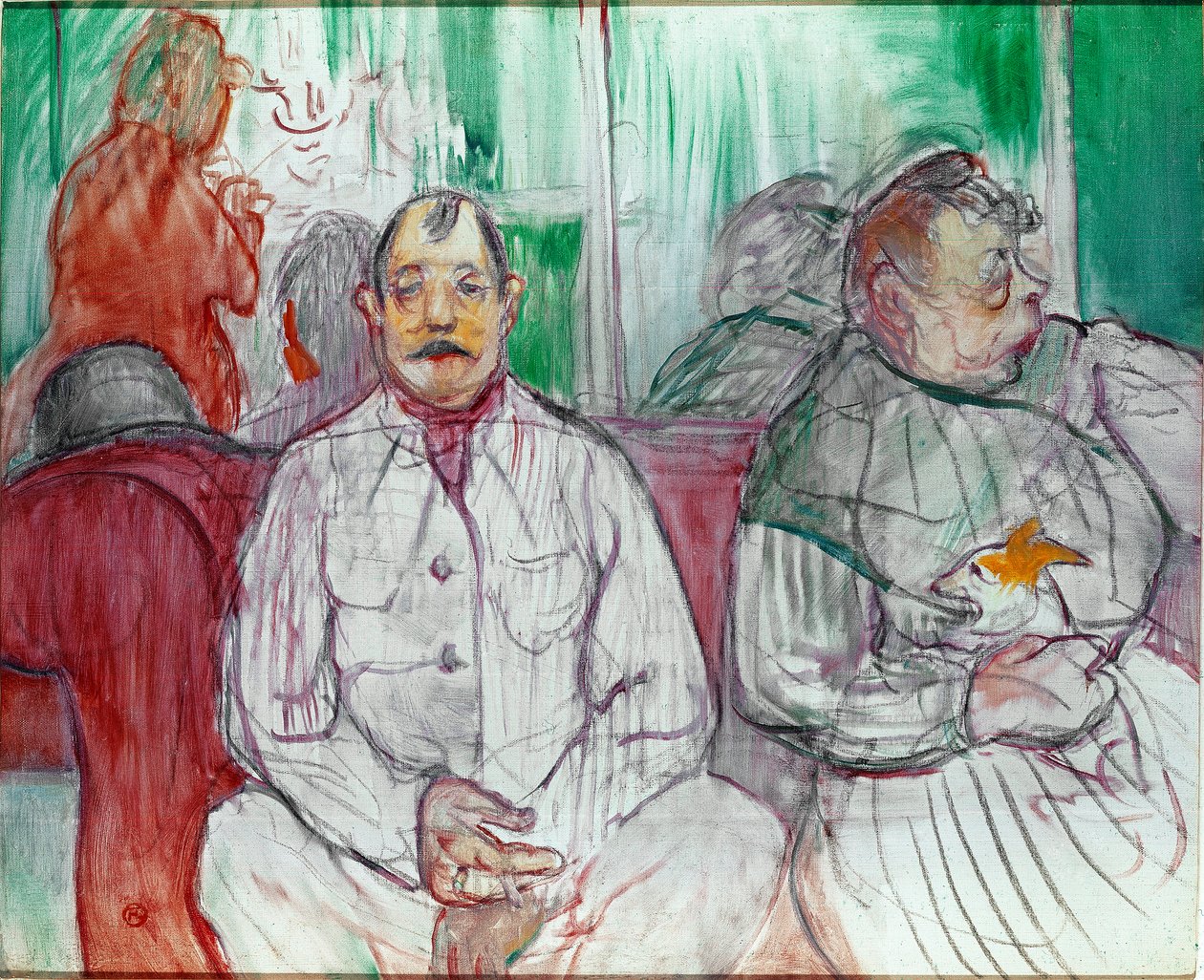 Hij, zij en de hond door Henri de Toulouse Lautrec