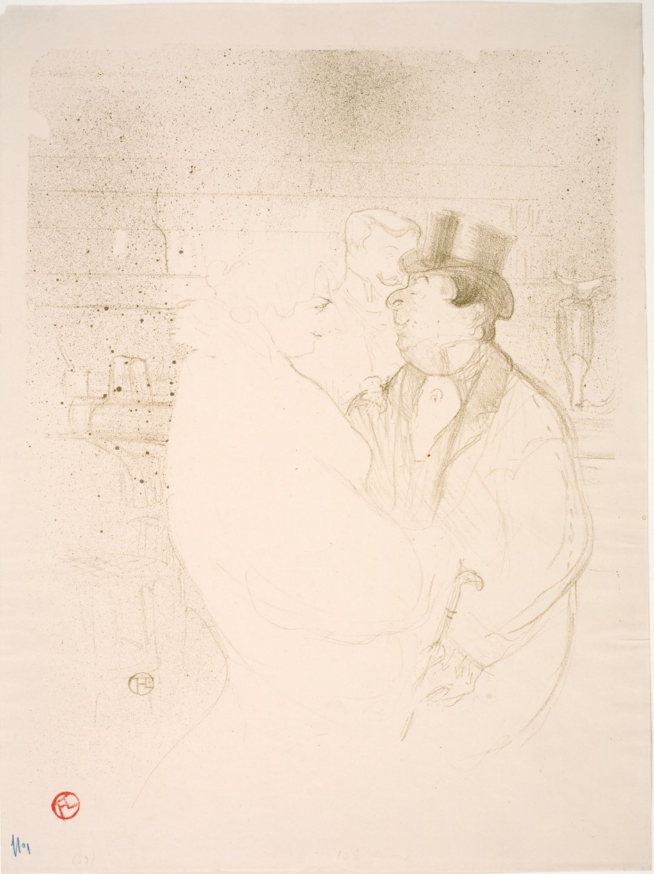 Ida Heath aan de bar door Henri de Toulouse Lautrec