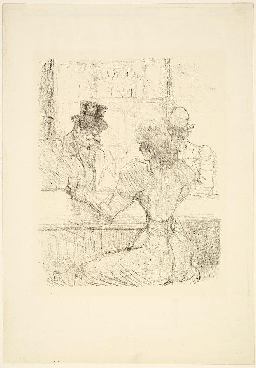 In de Picton Bar (American Bar), rue Scribe door Henri de Toulouse Lautrec