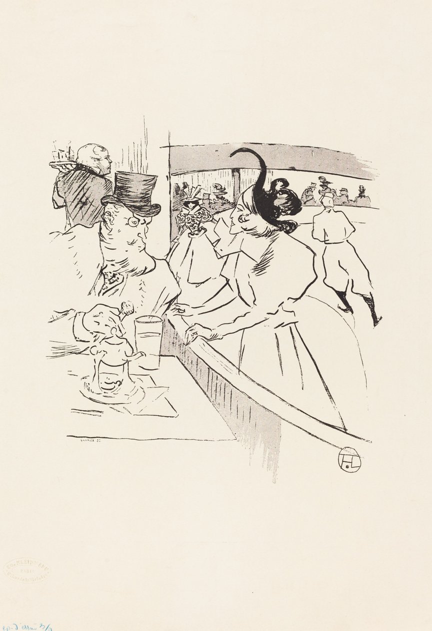 In de schaatsende professionele schoonheid, 1895 door Henri de Toulouse Lautrec