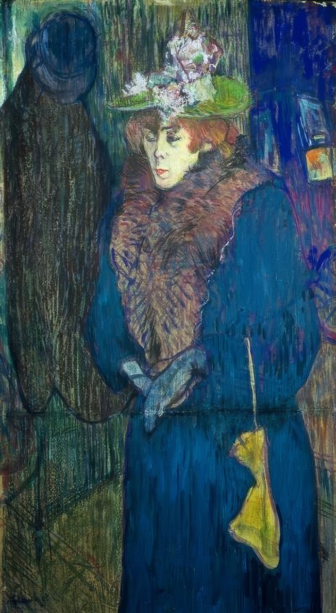 Jane Avril betreedt de Moulin-Rouge door Henri de Toulouse Lautrec