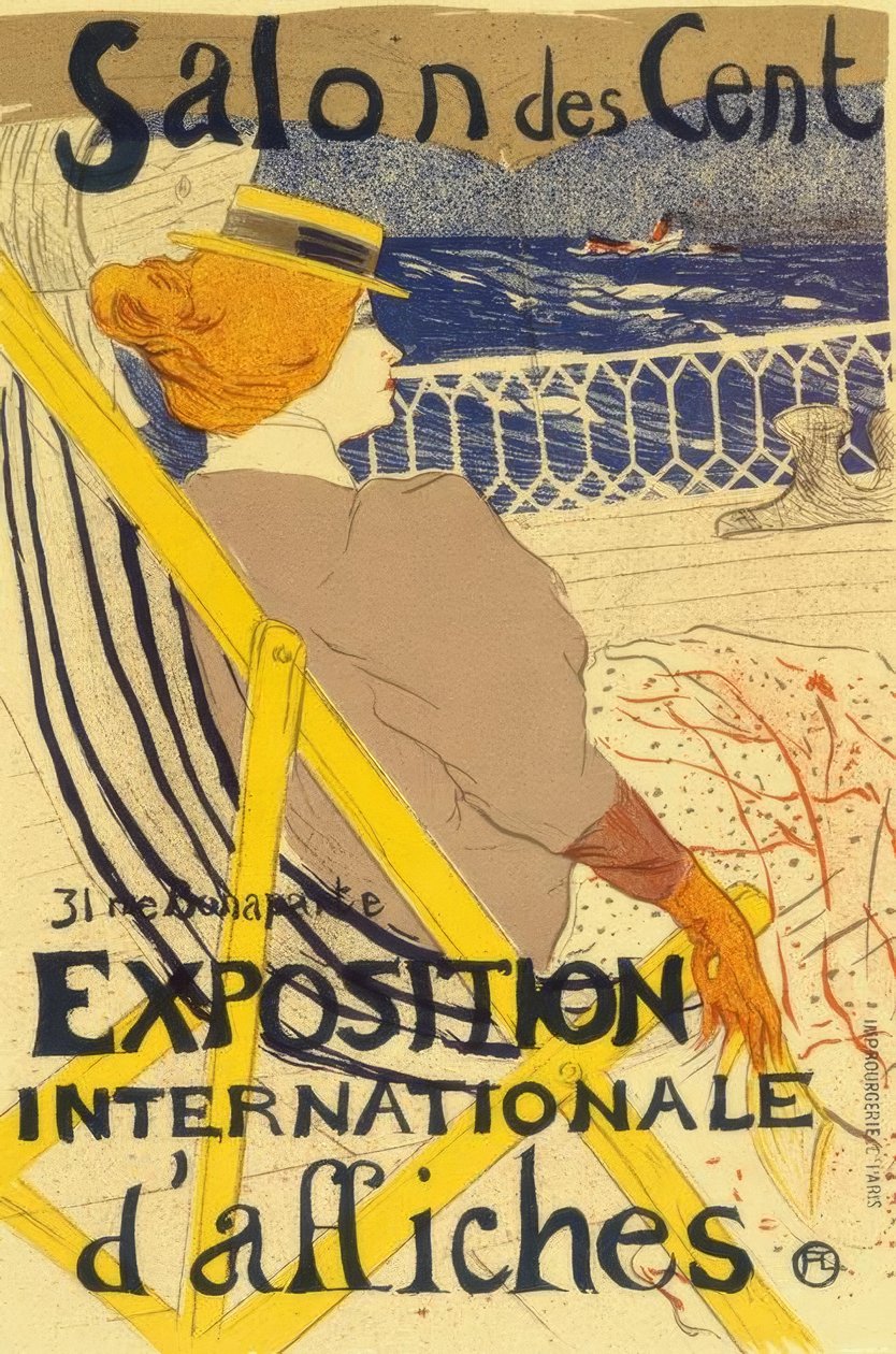 De passagier van 54 of wandeling op een jacht door Henri de Toulouse Lautrec