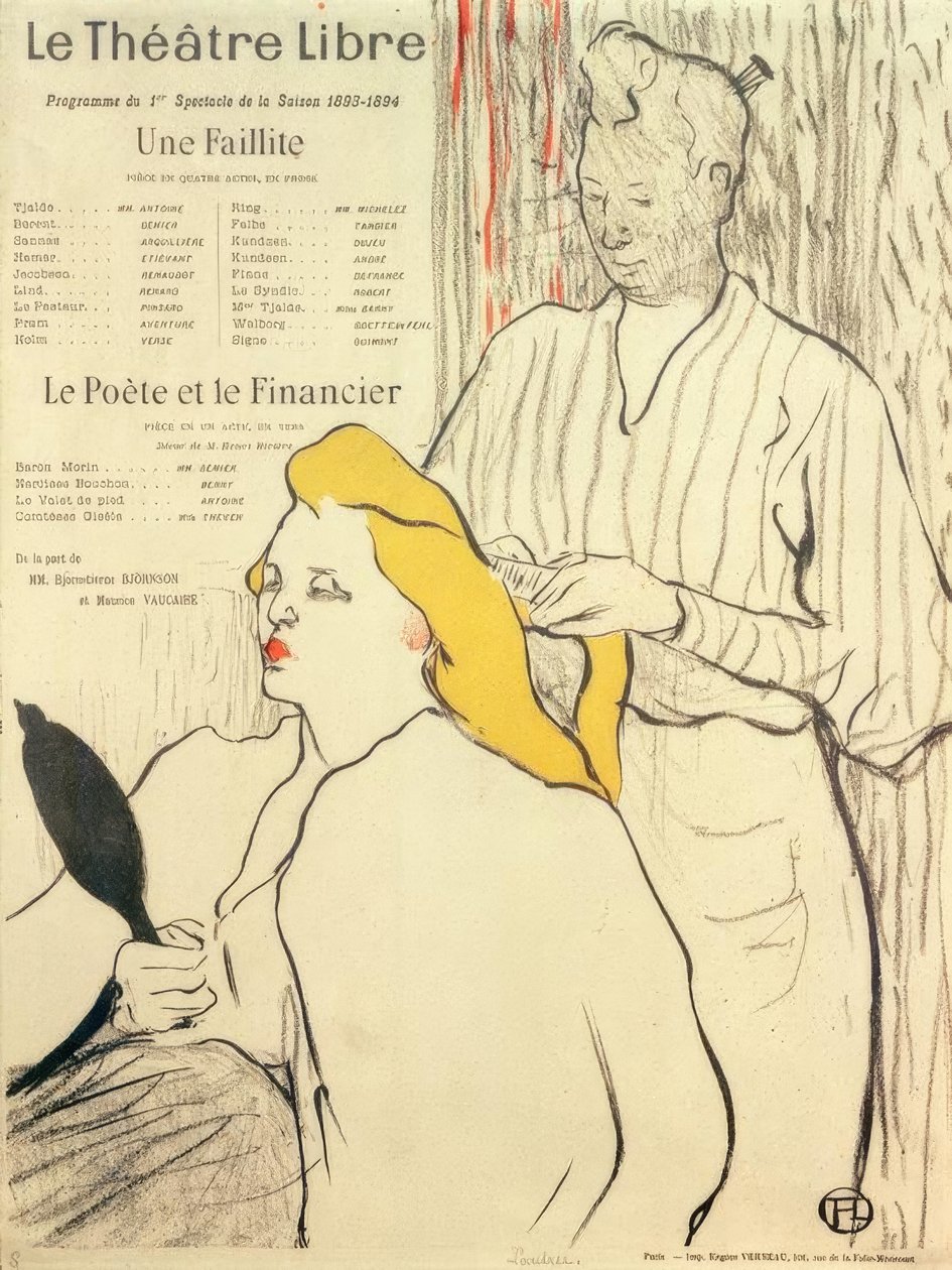 Het kapsel door Henri de Toulouse Lautrec