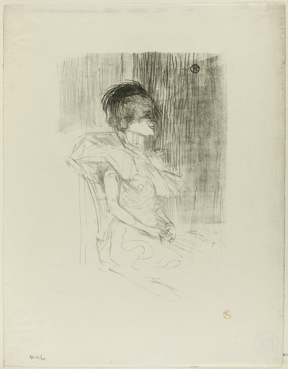 Zittende Lener door Henri de Toulouse Lautrec
