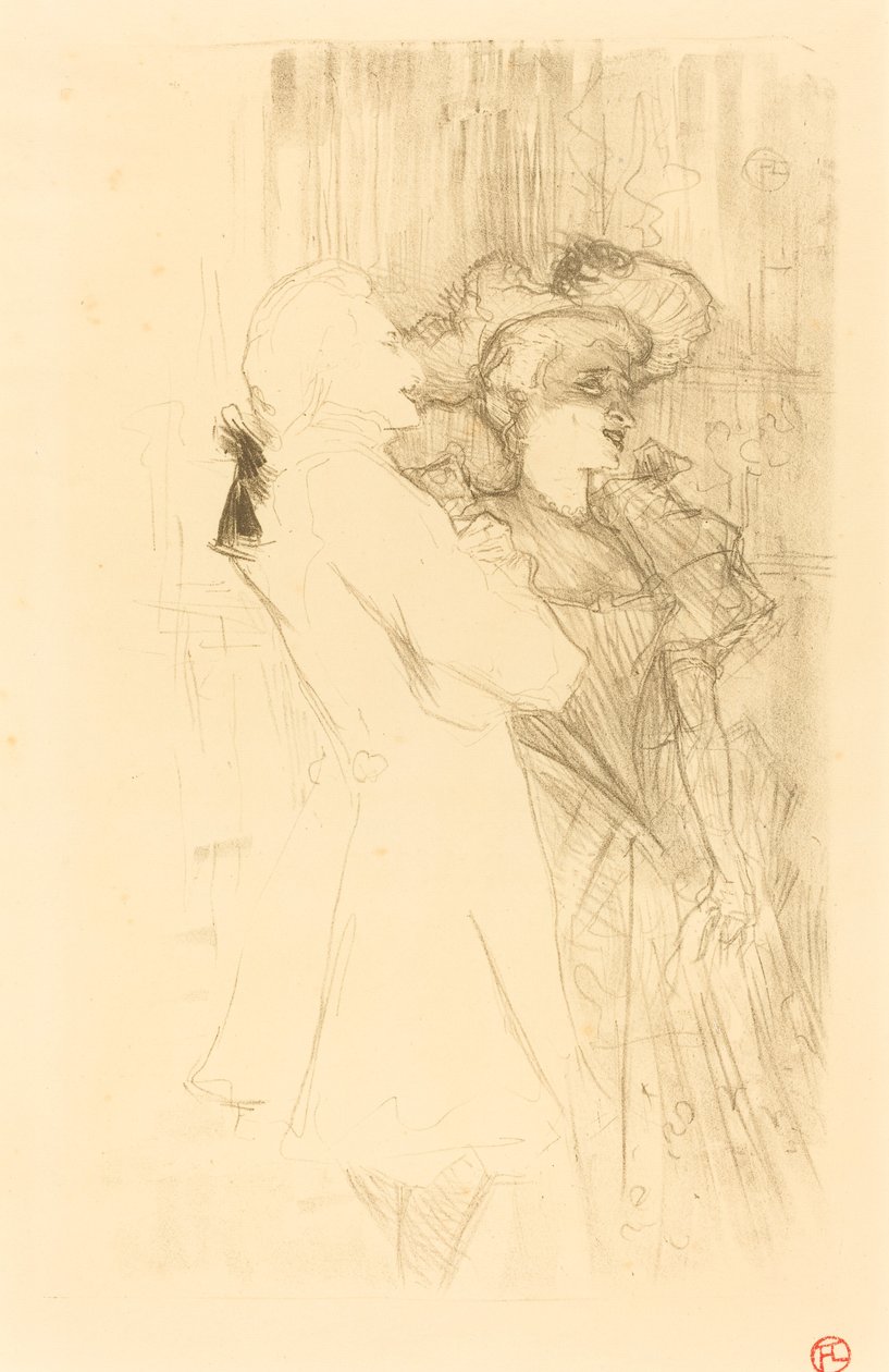 Lender en Auguez in La chanson de fortunio Lender et Auguez dans La chanson..., 1895 door Henri de Toulouse Lautrec
