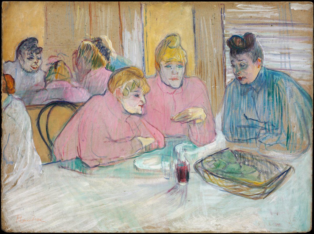 De dames in de eetkamer door Henri de Toulouse-Lautrec