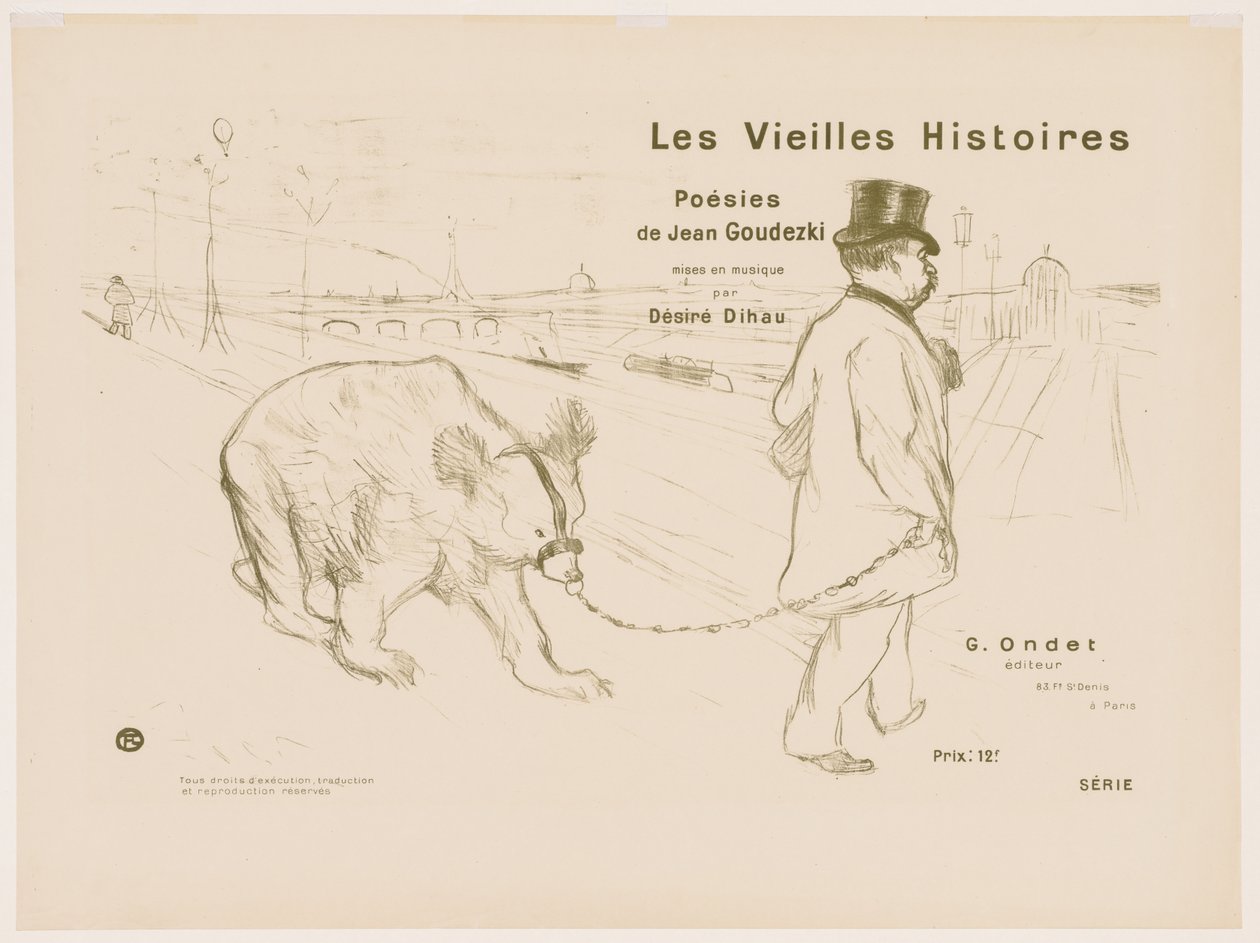 Les Vieilles histoires: Omslag - Frontispice door Henri de Toulouse Lautrec
