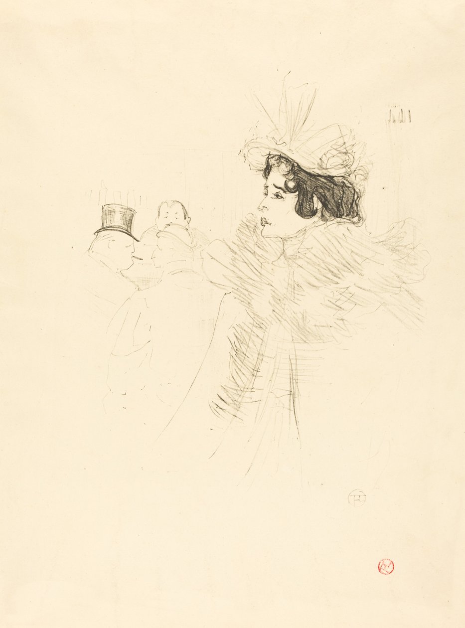 Miss May Belfort in de Irish and American Bar, rue Royale door Henri de Toulouse Lautrec