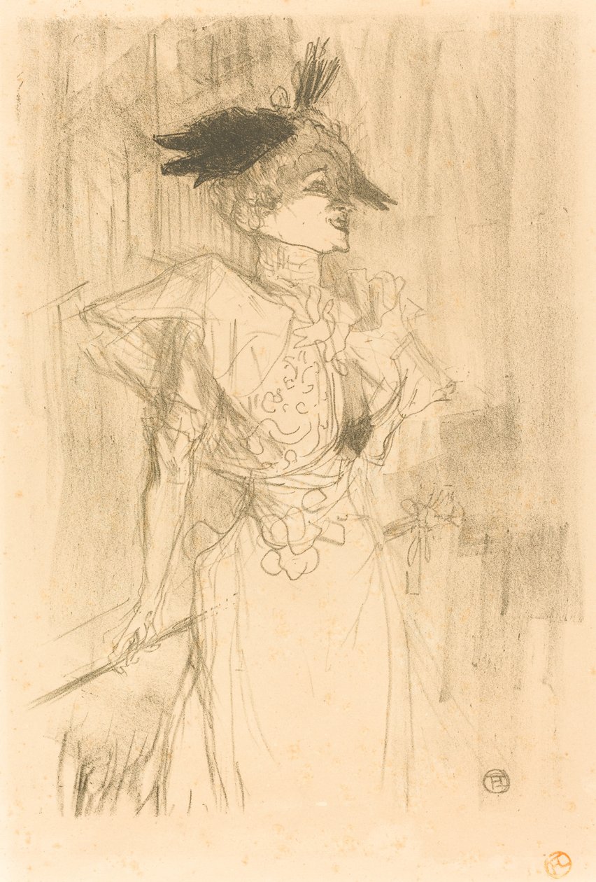 Mlle. Marcelle Lender, staand, 1895 door Henri de Toulouse Lautrec