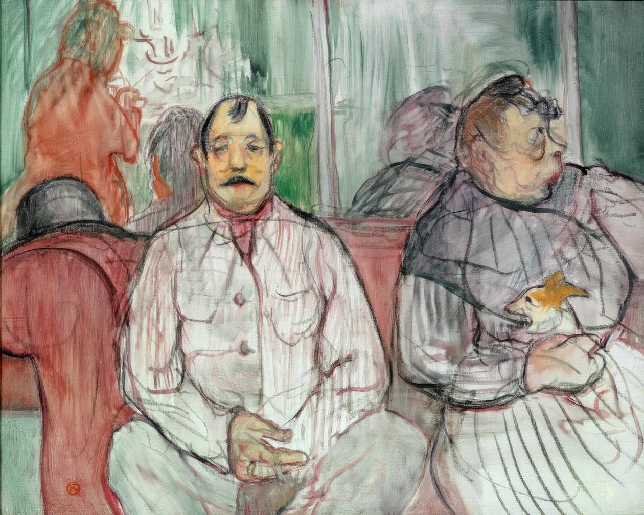 De heer, mevrouw en de hond door Henri de Toulouse Lautrec