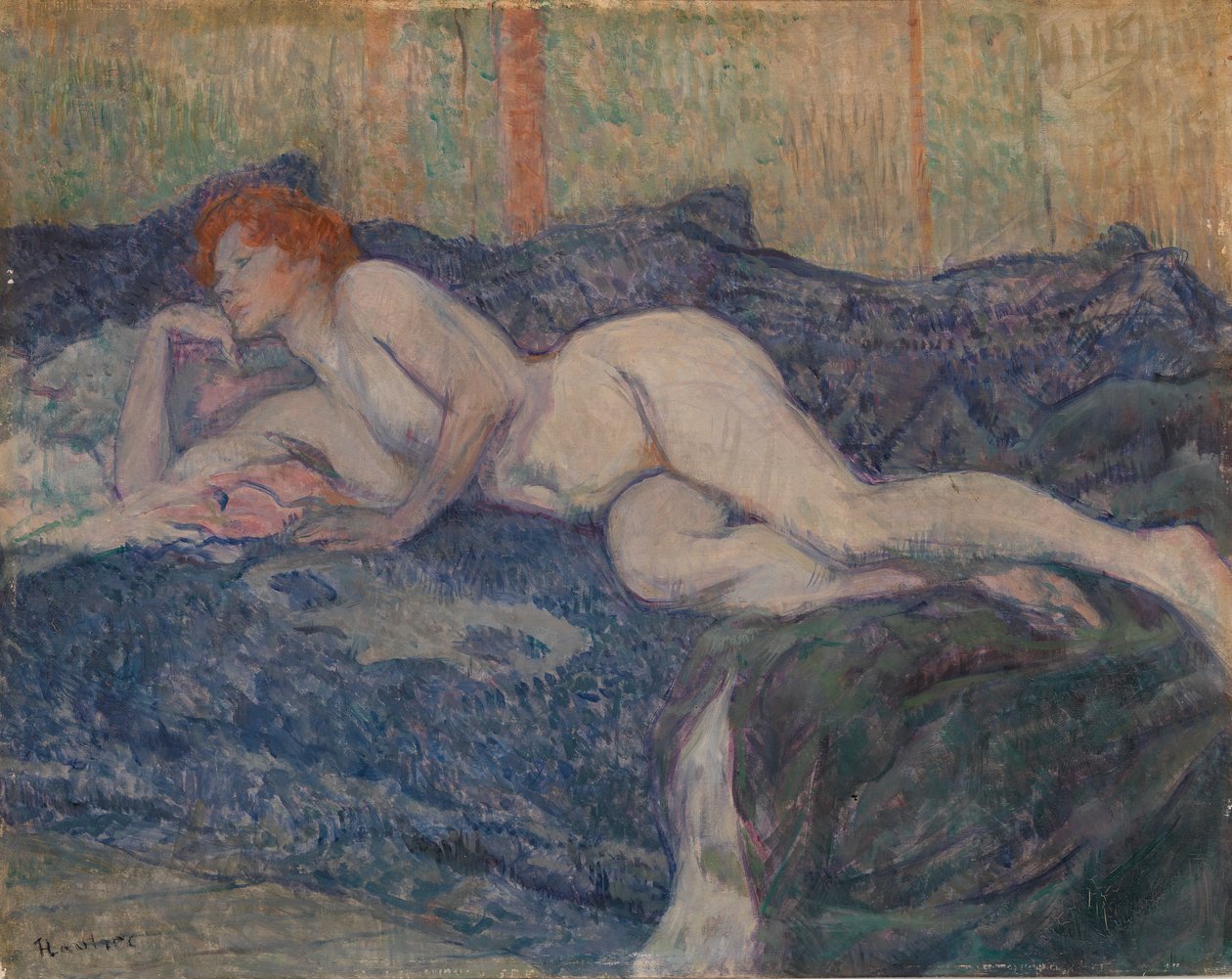 Naakt Liggend op een Bank door Henri de Toulouse Lautrec