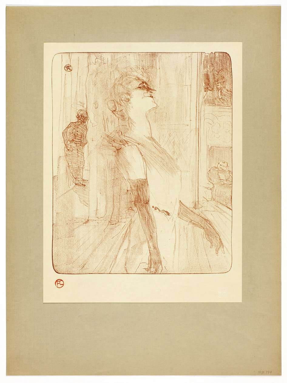 Op het podium, plaat één van Yvette Guilbert door Henri de Toulouse Lautrec