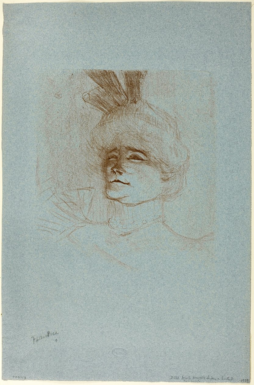 Portret van Juffrouw Marcelle Lender, driekwart zicht door Henri de Toulouse Lautrec