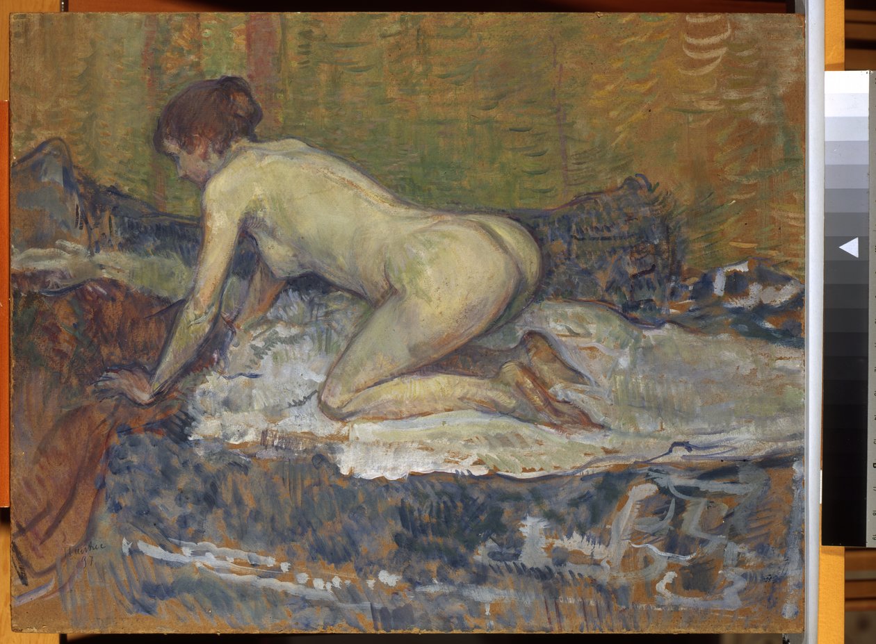 Roodharige naakte gehurkt, 1897 door Henri de Toulouse Lautrec