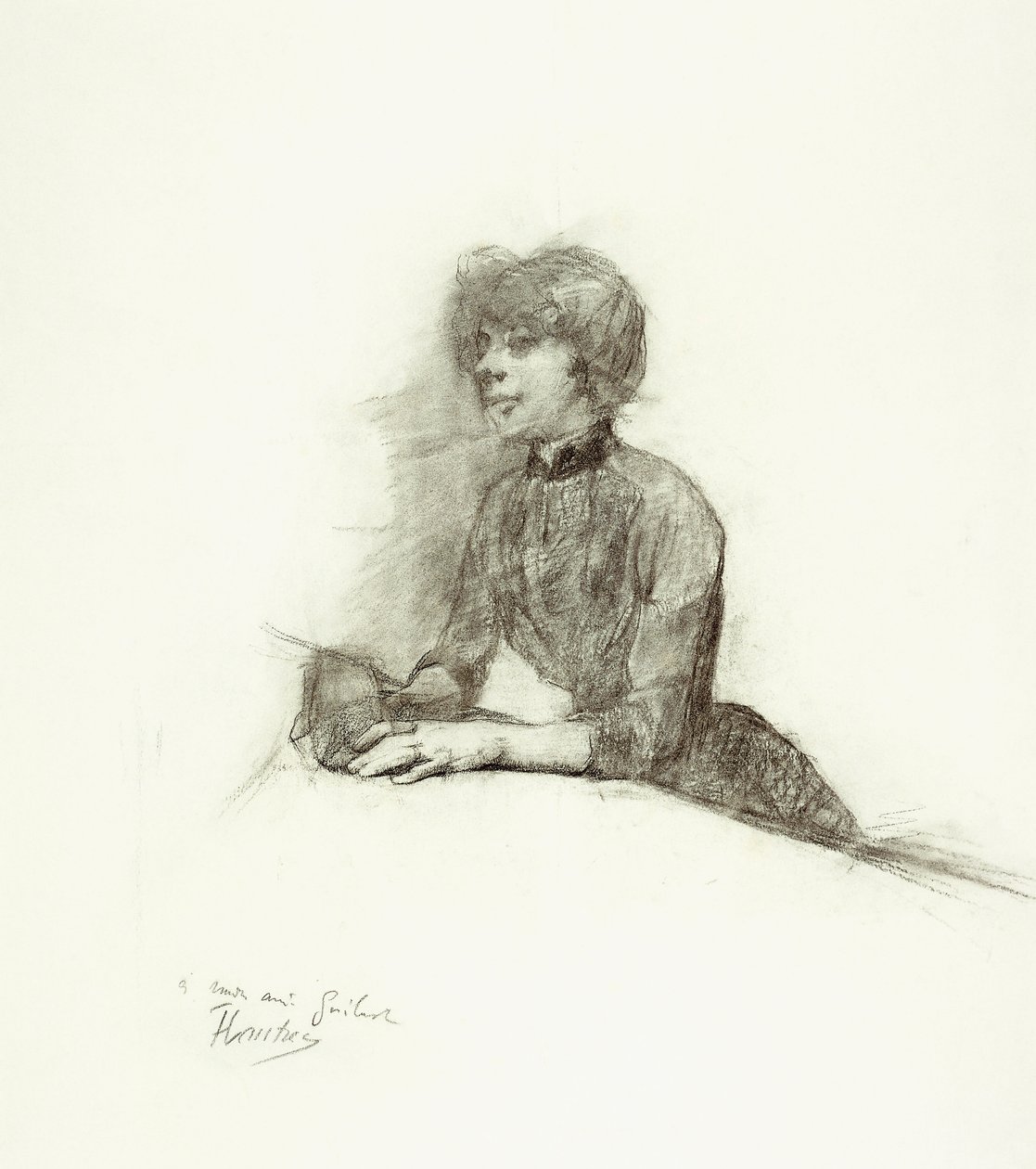 Zittende vrouw, ca. 1887 door Henri de Toulouse Lautrec