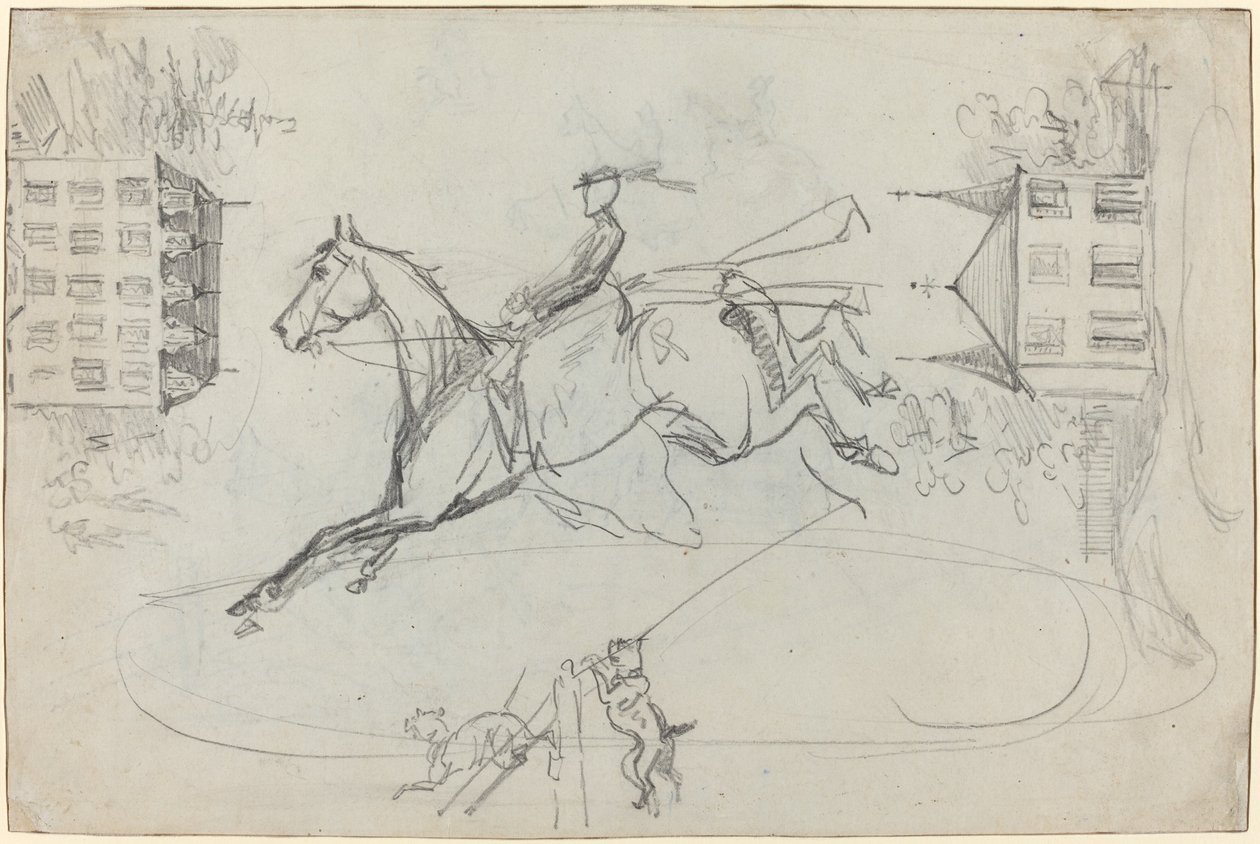 Blad met schetsen, c. 1881 door Henri de Toulouse Lautrec