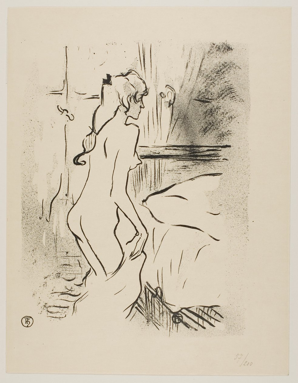Studie van een vrouw door Henri de Toulouse Lautrec