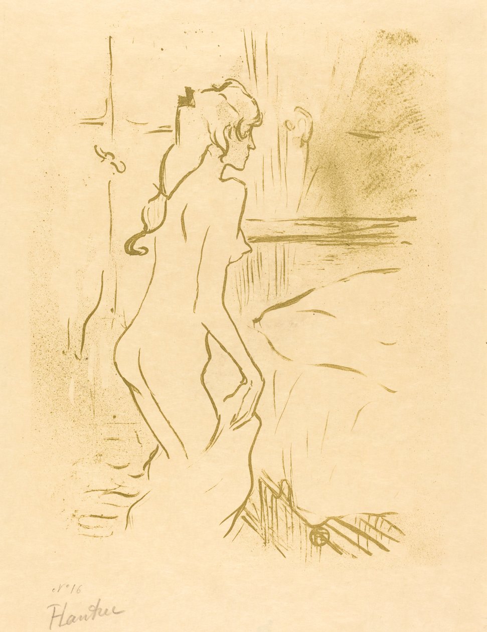 Studie van een vrouw door Henri de Toulouse Lautrec