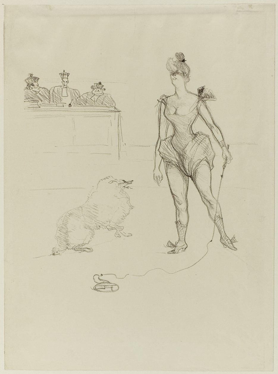 De Dierentemmer voor het Tribunaal door Henri de Toulouse Lautrec