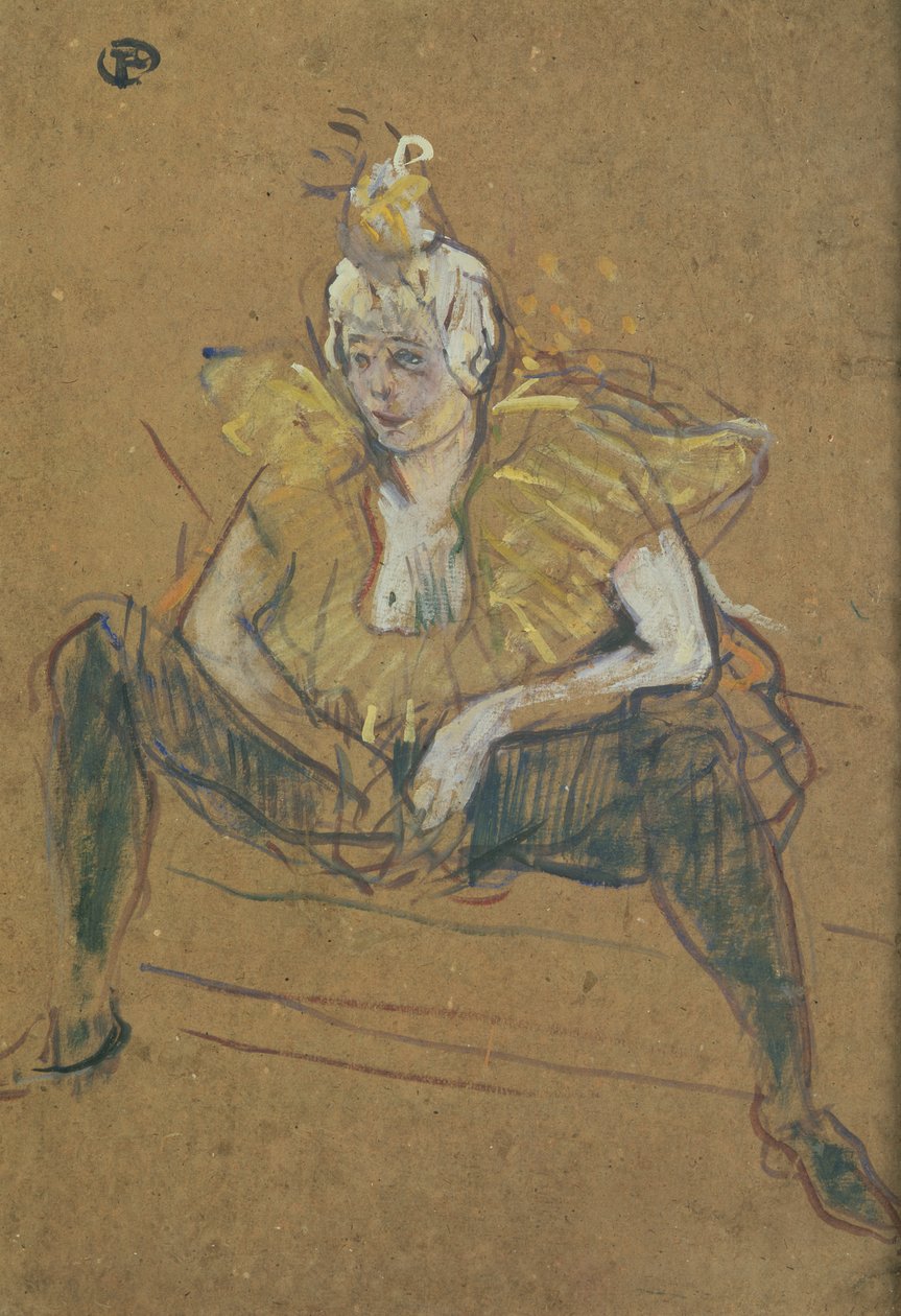 De clownes Cha-U-Kao zittend, 1895 door Henri de Toulouse Lautrec