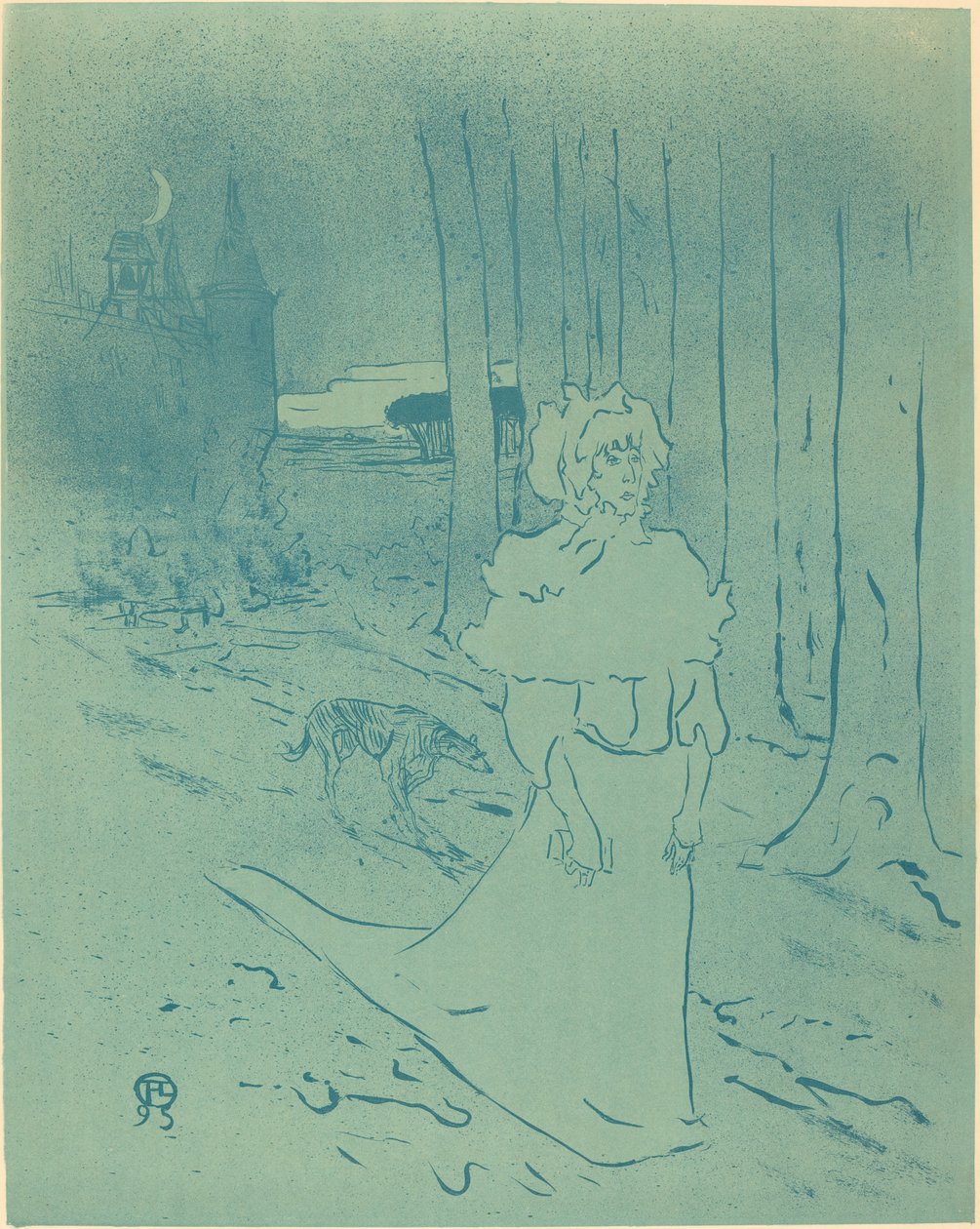 De kasteelvrouw of het voorteken door Henri de Toulouse Lautrec
