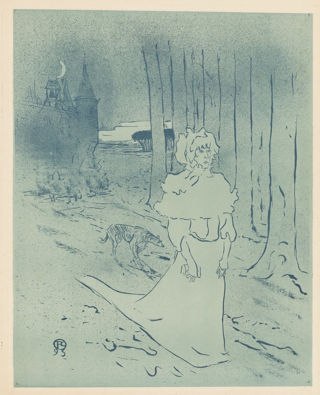De Kasteelvrouw of het Omen (La chatelaine ou le tocsin) door Henri de Toulouse Lautrec