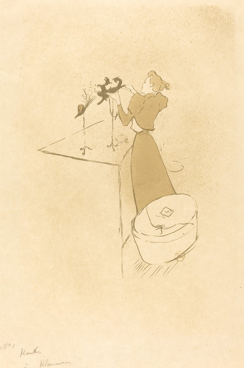 De Hoedenmaakster La Modiste - Renée Vert door Henri de Toulouse Lautrec