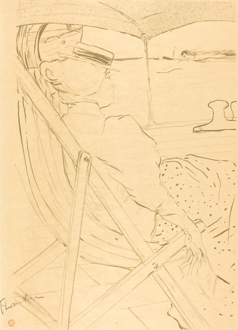 De Passagier van Hut 54 - Zeilen in een Jacht door Henri de Toulouse Lautrec