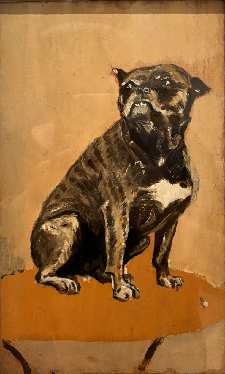 Touc, zittend op een tafel door Henri de Toulouse Lautrec