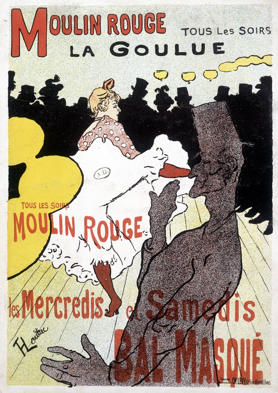 Toulouse Lautrec poster voor Moulin Rouge en La Goulue door Henri de Toulouse Lautrec