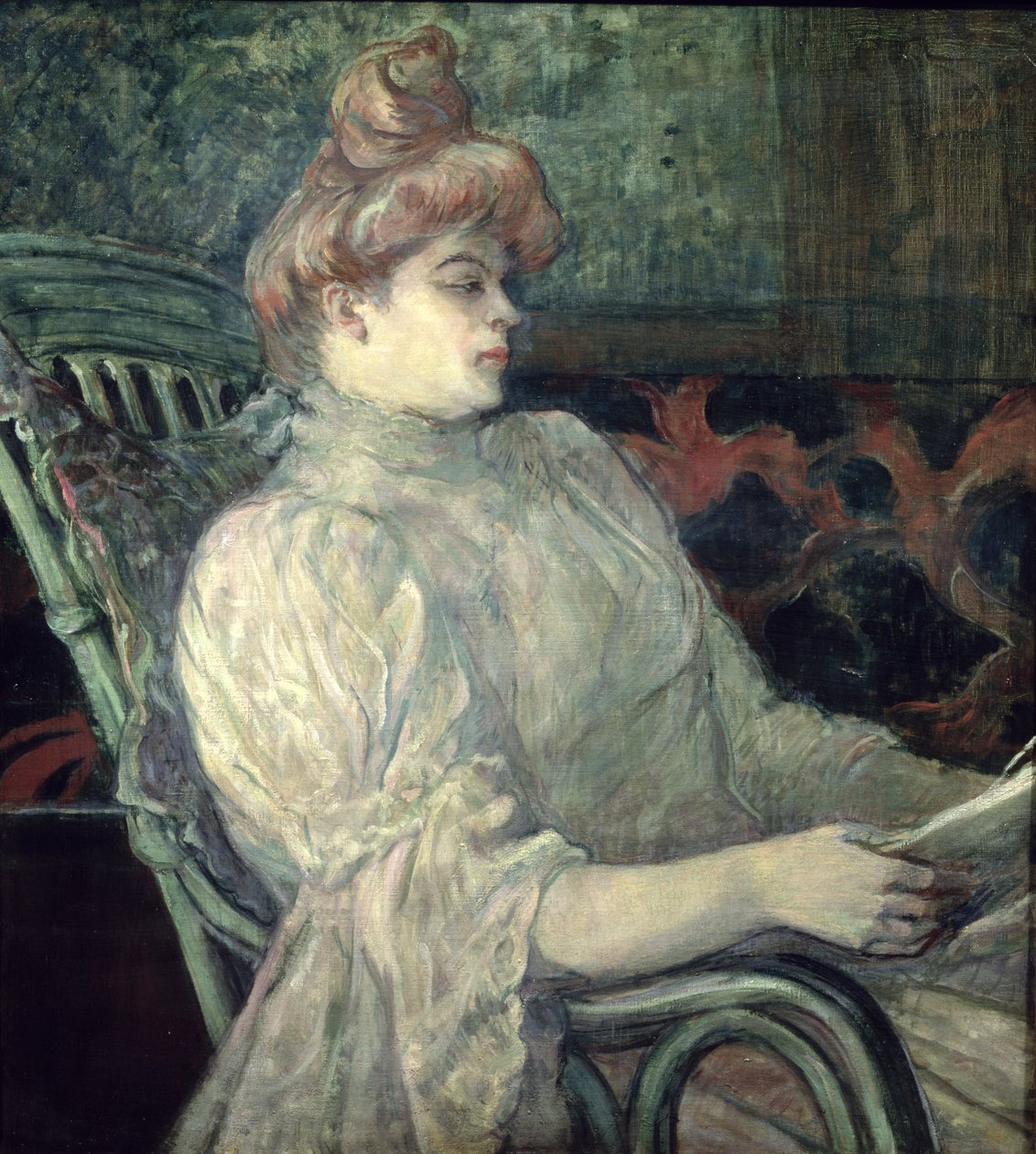 Vrouw die leest door Henri de Toulouse Lautrec