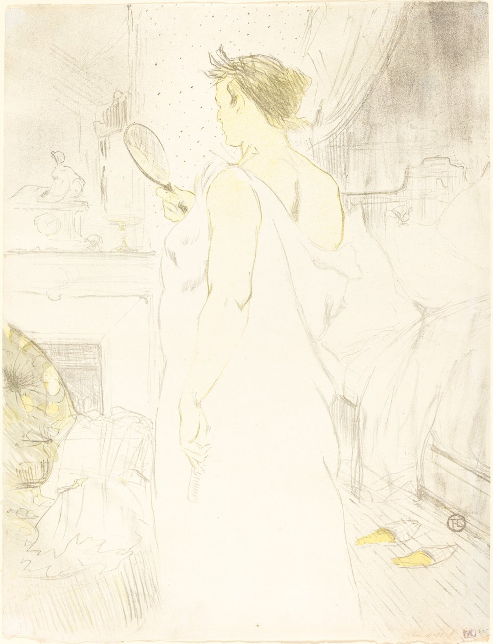 Vrouw bij de spiegel door Henri de Toulouse Lautrec