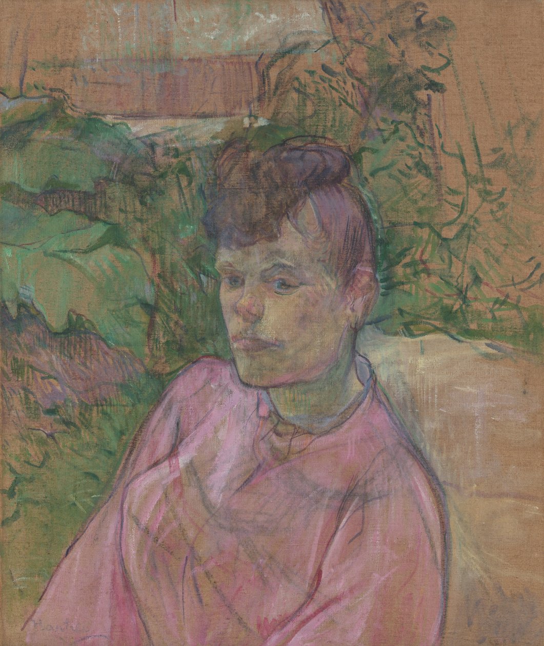 Vrouw in de tuin van Monsieur Forest, 1889-91 door Henri de Toulouse Lautrec