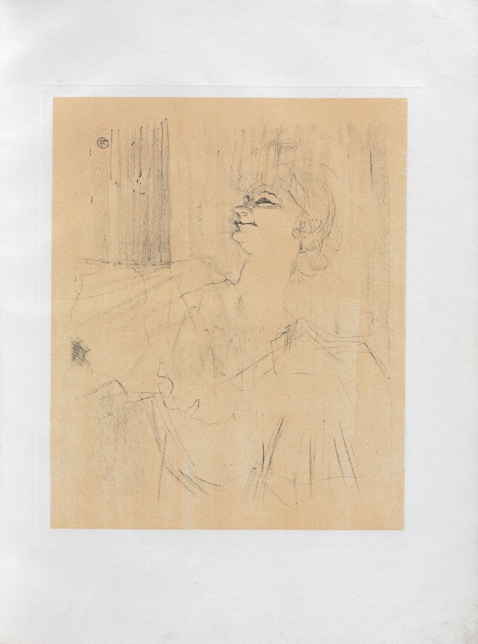 Yvette Guilbert-Engelse Serie: Ménilmontant de Bruant door Henri de Toulouse Lautrec