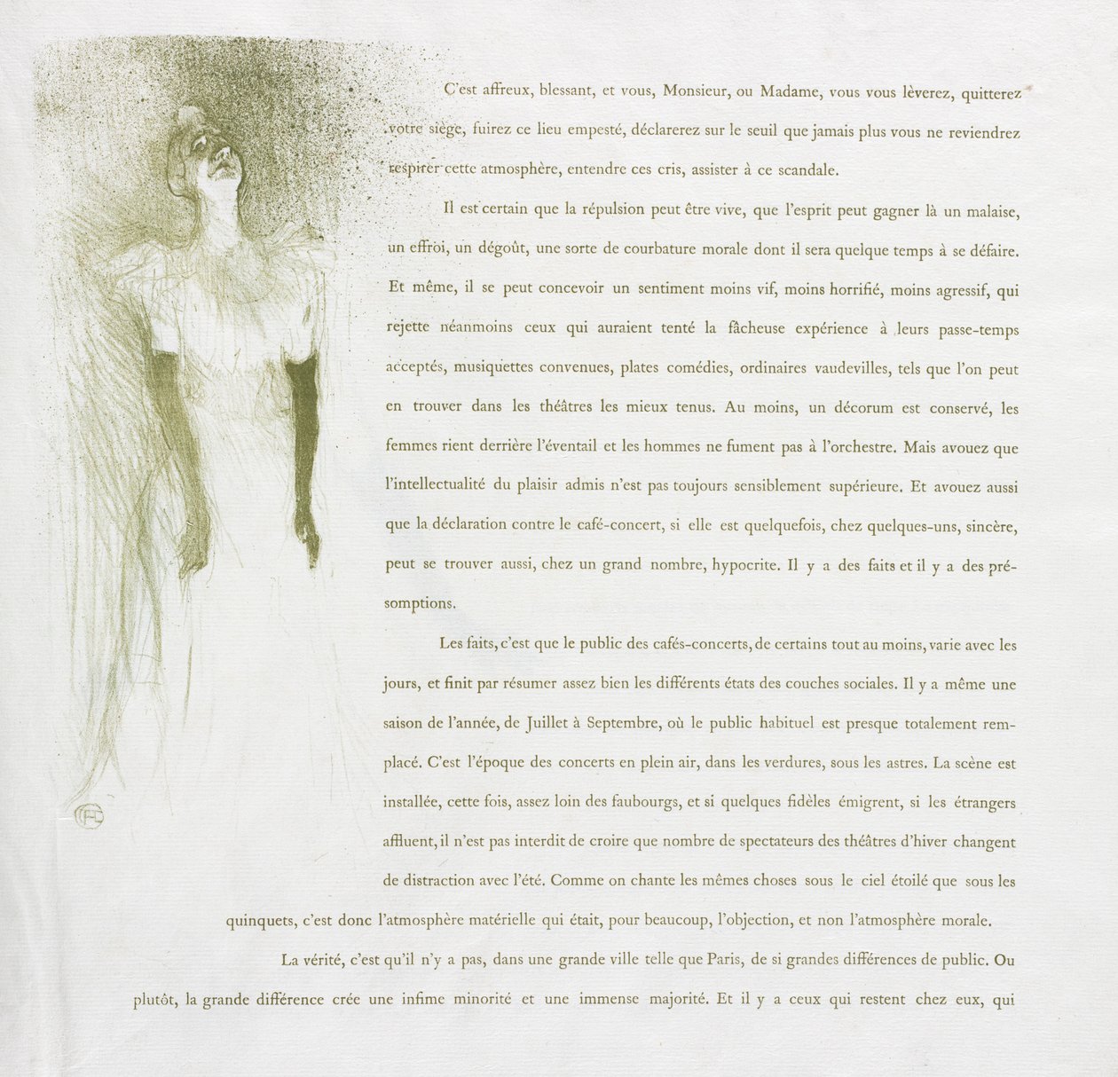 Yvette Guilbert-Franse Serie: Nr. 3, 1894 door Henri de Toulouse Lautrec