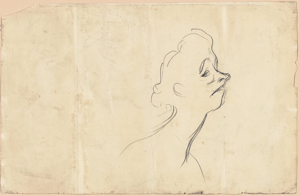 Yvette Guilbert (recto) Driekwart lengte studie van Yvette Guilbert (verso) door Henri de Toulouse Lautrec